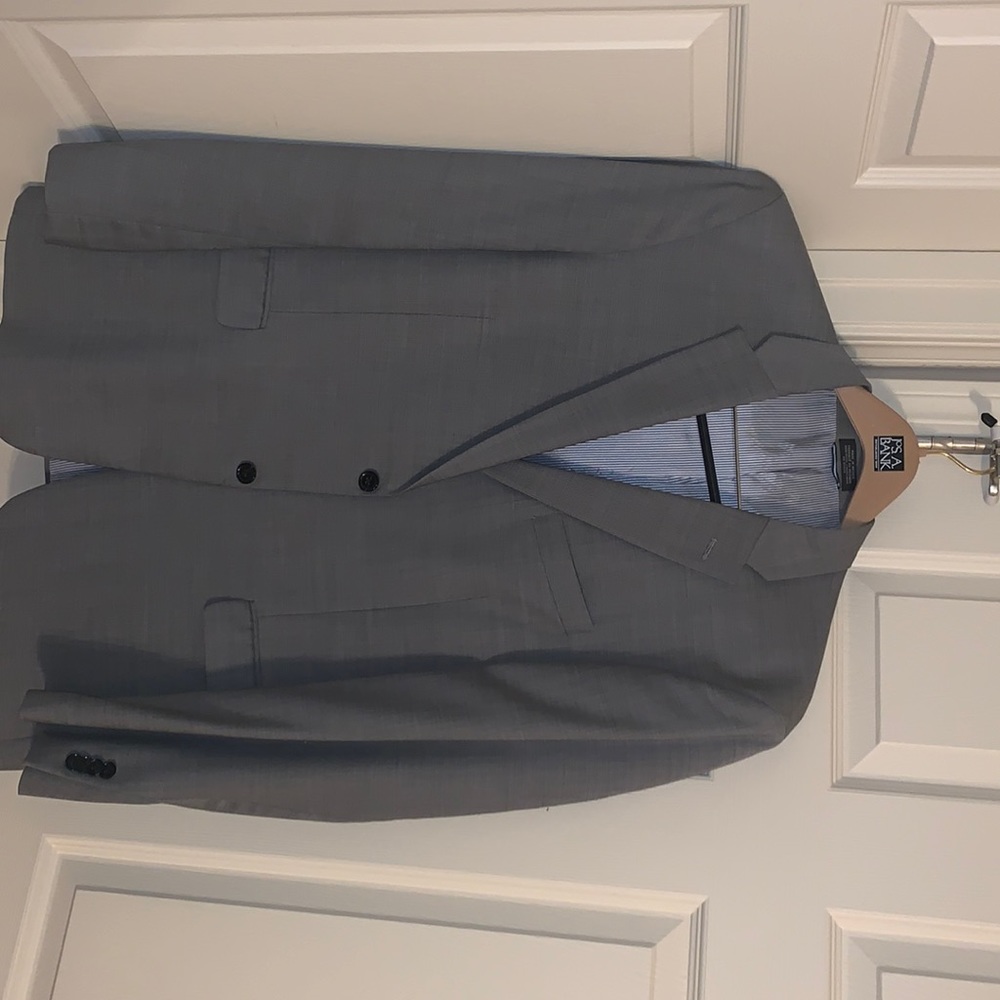 44R/40Wx30L Tommy Hilfiger Light Grey Sharkskin Suit